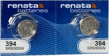 Renata 394 SR936SW Batteries - 1.55V Silver Oxide 394 Watch Battery 2 Count 