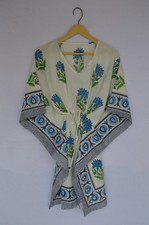 100% Cotton Hand Block Print Short Kaftan Dress TARRIF FREE✅0% CHARGE SK-72*