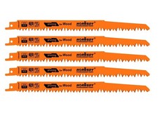 5-Pack 9-Inch Wood Pruning Reciprocating Saw Blades, 5TPI HCS Carbon Orange