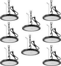 8 Pcak 300W LED UFO High Bay Light Workshop Lighting Floodlight Garage GYM Lamp