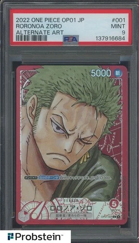 2022 One Piece Japanese OP01 #001 Roronoa Zoro Alternate Art PSA 9 MINT