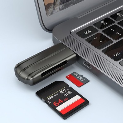2 Slot Type C Card Reader Memory Adapter USB C to TF Card Reader for