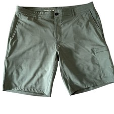 O'Neill Crossover Hybrid/Board Shorts Mens 40 Green Stripe Stretch Quick Dry