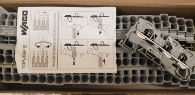 WAGO 2010-1301 Feedthrough Terminal Block, Rail Mount, 3-conductor (Qty. 25)