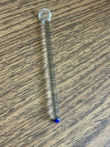 Vintage Clear 5” Glass Swizzle Stirrer Cocktail Stir Spoon Dark Blue End