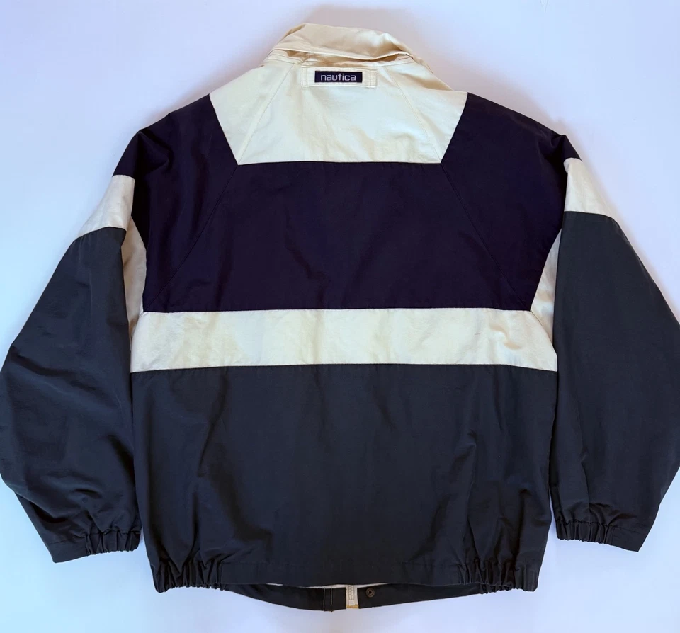 Chaqueta Nautica North Island De Colección Años 90 Para Hombre Grande Azul Bloque de Color Vela Usada en Excelente Condición Foto 3 de 4