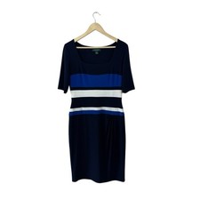 Lauren Ralph Lauren 10 Dress Sheath 1/2 Sleeve Knee Length Career Womens READ