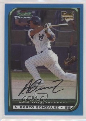 2008 Bowman Chrome Blue Refractor 48/150 Alberto Gonzalez #209 Rookie RC 3bs