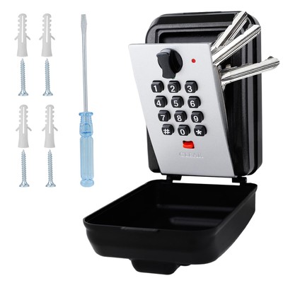 Portable Combination Lock Key Box 12-Digit ResettableLarge Capacity Waterproo...