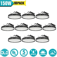 10 Pack 150 Watt LED Warehouse Factory UFO High Bay light Fixture Shop Gym Light