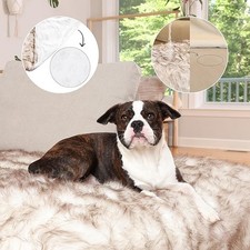 Faux Fur Dog Blanket - Extra Large Waterproof Dog Blanket for Couch Bed Car  Cr