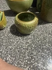 Green Glazed FRANKOMA Ceramic Pottery Bowl Round Glossy Pattern