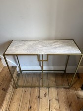 Atkin & Thyme Gatsby Marble Console Table With Glass Shelf