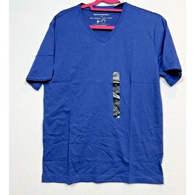 Banana Republic Mens Size M Cotton V-Neck Short Sleeve Eco Premium Wash T-Shirt