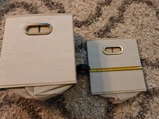 Lot 12 Collapsible Foldable Fabric Cubby Cube Storage Bins Baskets for Shelves