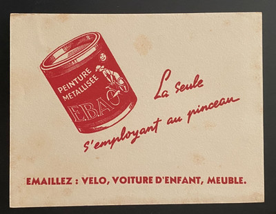 WERBE-LOSCHEIN ''METALLISCHE FARBE E.B.A.''