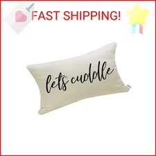Farmhouse Pillow Covers with Let’s Cuddle Quote 12" x 20" Farmhouse Rustic Décor