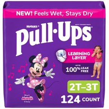 Potty Ups Girls Training Pants Size 2T-3T 124 Count 4 Pack Pull 16-34