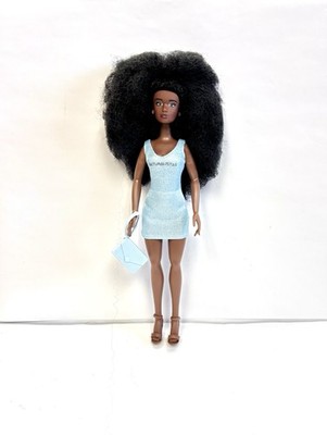 Naturalistas 11'' Liya Fashion Doll: Blue Dress, Clutch Bag, Brown Shoes NWOT