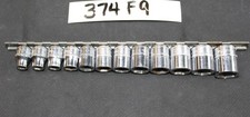 SNAP ON 11-PIECE SOCKETMETRIC 6PT 9mm- 19mm PLUS 12 PT 8mm SHALLOW DEPTH CHROME