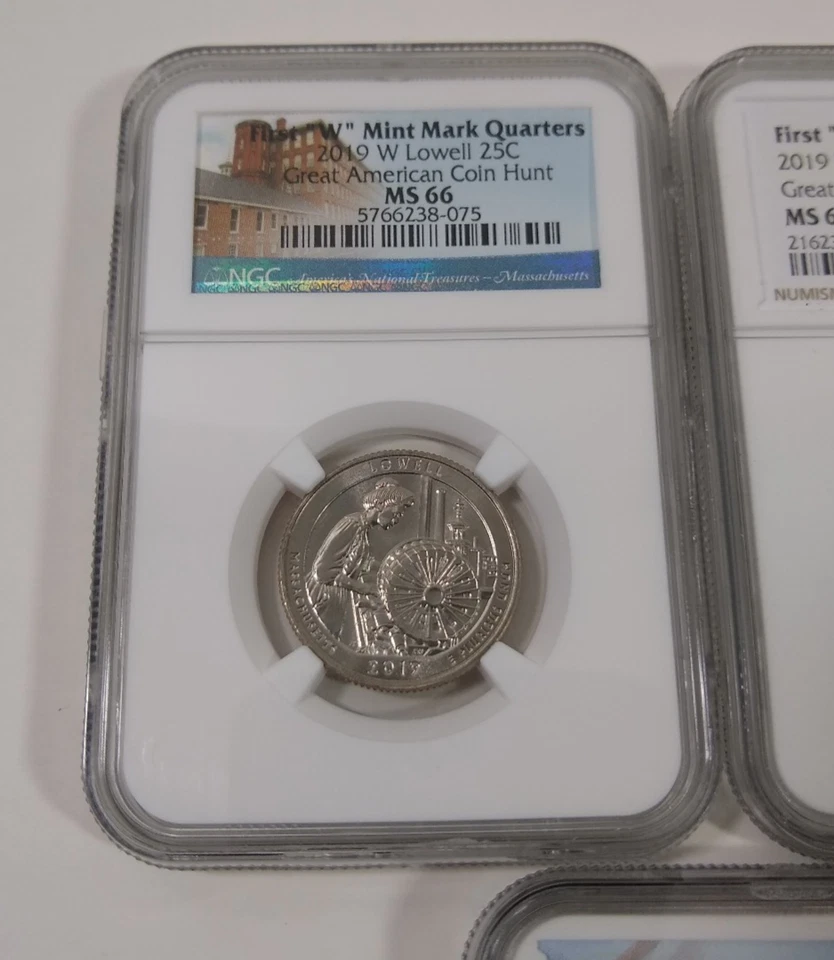2019 W Lowell Memorial War San Antonio River 5 Coin Set Quarter 25c NGC MS 66 - Image 4 of 4