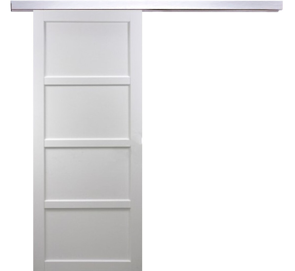 Porte Coulissante Tamera Blanche 4 Panneaux H204xL73 en Bois Alvéolaire avec Rail