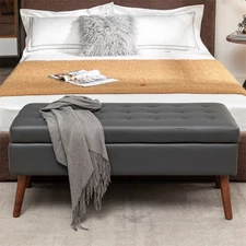 Storage Bench with Storage Bench for Bedroom End of Bed Bench Foot of Bed Grey