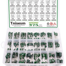 375 Pcs Mylar Film Capacitor Assortment Kit - 24 Values, 0.22N