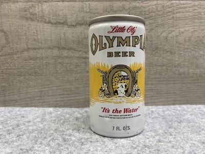 Olympia Beer Can Vintage 7oz White Yellow Aluminum Collectible empty