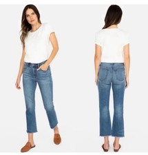 Johnny Was Cropped Fray Hem Baby Boot Denim Jeans Size 27