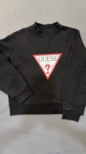 Guess Vintage Icon Sweatshirt Women s Size S/M, Black Long Sleeve 100 Cotton
