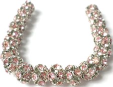 20 Swarovski Crystal Rose Pink Rhinestones Almost Round Rondelle Beads 9x7mm