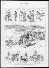 1886 Antique Print - HAMPSHIRE Portsmouth Volunteer Manoeuvres Soldiers    (176)
