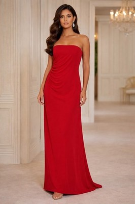 Halston Heritage Carmine Ruched Sleeveless Maxi Dress Size 4