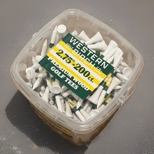 Western Birch Premium Wood Golf Tees 200 Count 2.75 Inch Masters White Green  