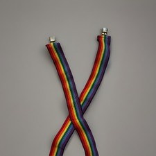 VTG Rainbow Suspenders Adjustable Colorful Retro 90  s 1 1/2  