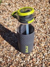 ZULU 18 oz Water Bottles Bright Green Flip Top Lock Lid Silicone Sleeve Plastic