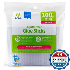 AdTech High Temp Mini Hot Glue Sticks 5/16"x4" - 100 Pack Clear, Non-Toxic 0.18 per gallon