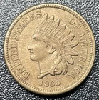 1860 Indian Head Cent Penny 1c Rounded Bust Choice AU