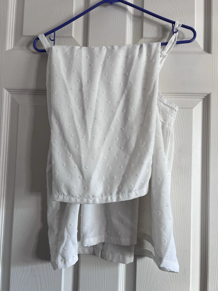 Laura Ashley белый укороченный ноги пижамы кружева романтический свет богемное хиппи крестьянин Sm - Изображение 3 из 4