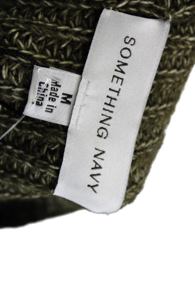 Что-то темно-синий женщин v-образным вырезом 3/4 рукав пуловер толщиной вязаный свитер зеленый размер M - Изображение 4 из 4