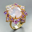 Vintage ring Natural Lavender Quartz Ring 925 Sterling Silver Size 8 /R464684