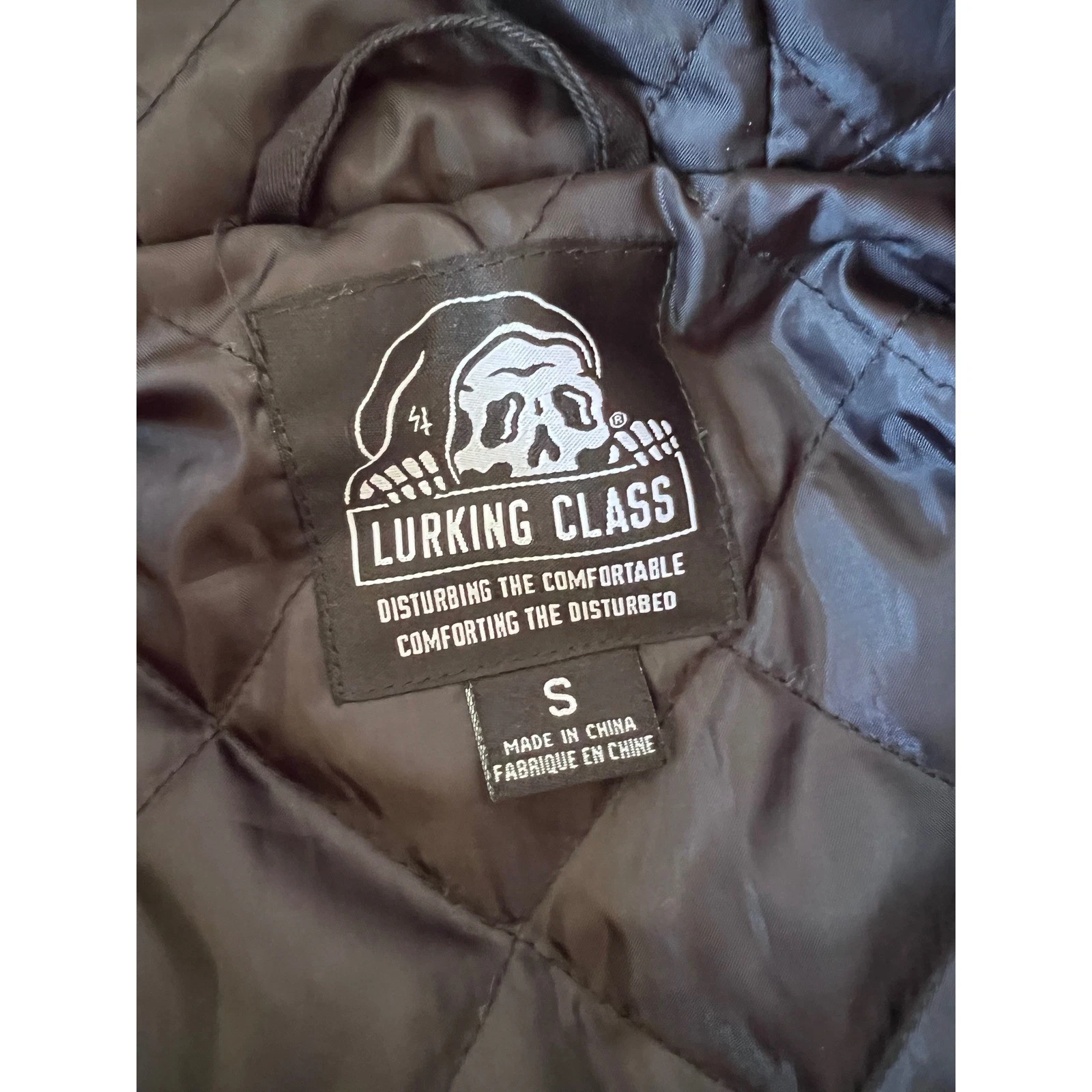 Lurking Class by Sketchy Tank Black Hooded Canvas Jacket Skull Patches Mens S image 8