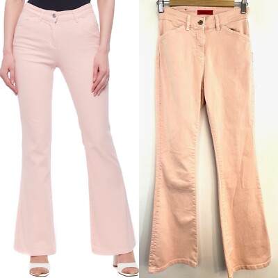 Max & Co Size XS (6) Pale Peach Pink Cotton Blend Bootcut Jeans NWT