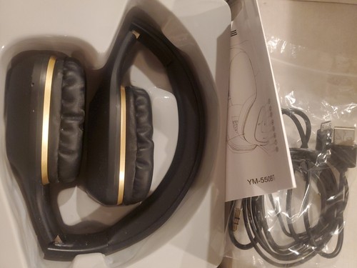 Wireless Headset by NewRice YM-550BT Black/Gold - Picture 2 of 4