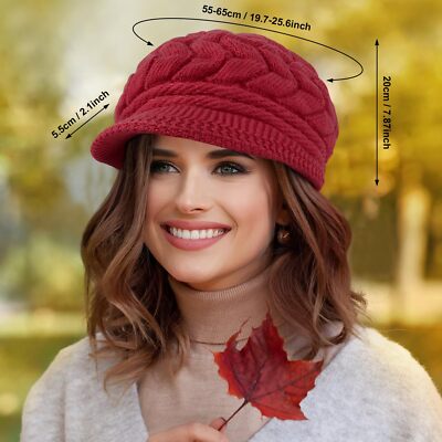 Womens Winter Beanie Hat Warm Knitted Slouchy Wool Hats Cap  display picture 2