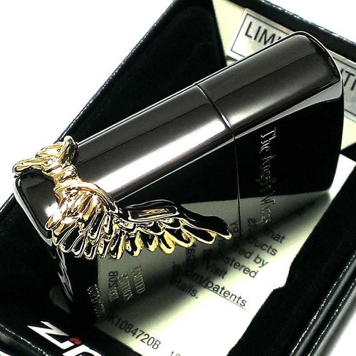 Zippo Oil Lighter Angel Wing Metal Nickel Black Serial Number 1000 Limited Japan - Picture 4 of 9