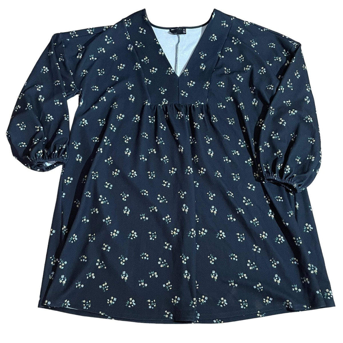 Womens ASOS Curve Plus Size Shirt Dress Sz 18 Long Sleeve Black