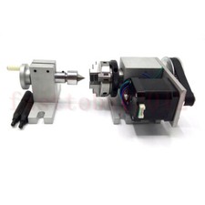 CNC Rotary Axis Dividing Head Router Rotational 3-Jaw 63mm Tailstock for CNC1520