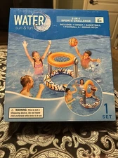 Water Sun & Fun 2 in 1 Sports Challenge Basketball and Football Swimming Pool